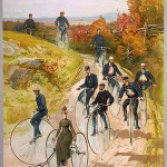 Bicycling ca 1887 Hy Sandham Aquarelle print by L. Prang & Co Source Wikipedia