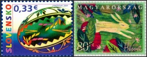 Slovakia - Hungary - Easter stamps