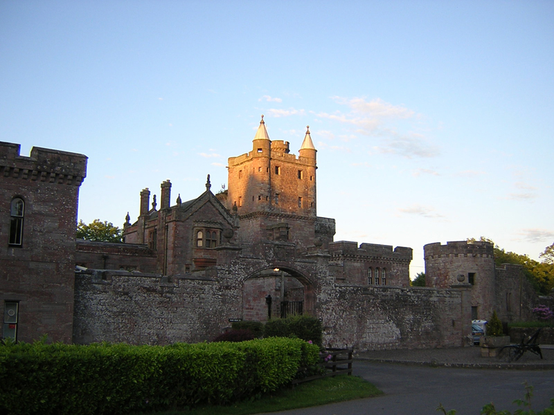 Sunset on the tower of Hoddom Castle Dumfries & Galloway Scotland © 2004 Scotiana