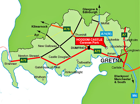 Hoddom Castle Caravan Park map