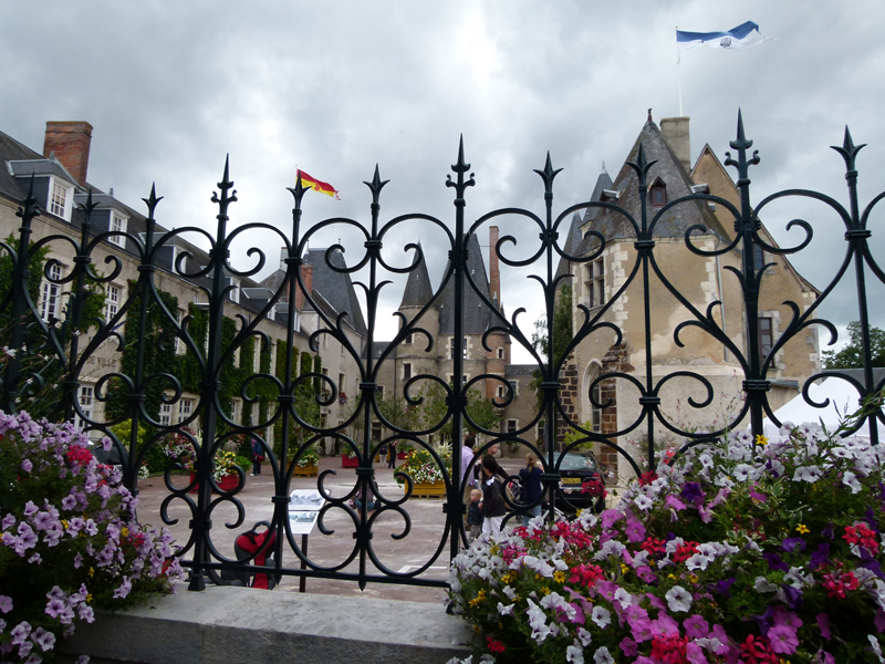 The old castle of Aubigny-sur-Nère behind its gates in Berry France  © 2011 Scotiana