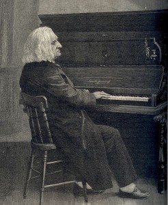 Liszt at piano, based on an old photograph - Century Magazine, 1886 - Source Wikipedia