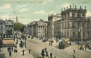 General Post Office and Waterloo Place - Edinburgh old postcard