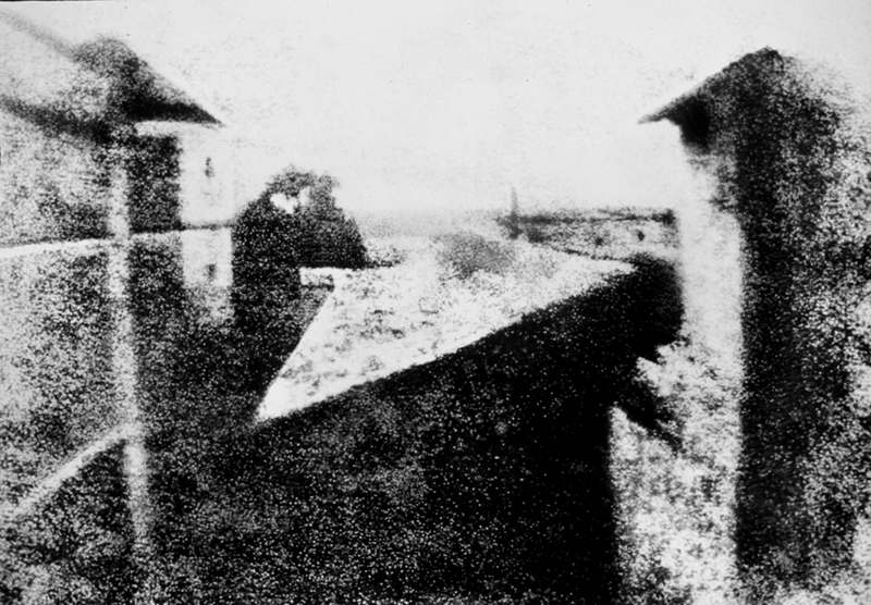 Point de vue du Gras by Niepce - earliest surviving photograph using a camera obscura