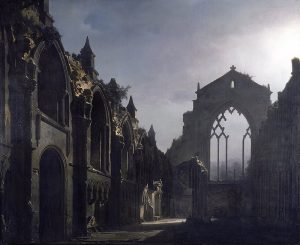 The Ruins of Holyrood Chapel Louis Daguerre Oil Canvas 1824