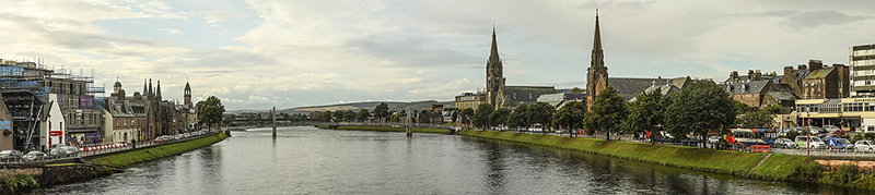 Panorama of Inverness looking downstream to the Greig St Bridge Wikipedia