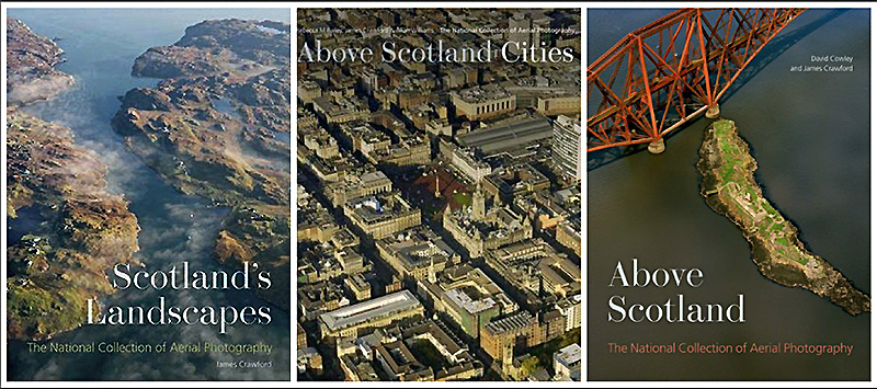 James Crawford three books with aerial photography of Scotland