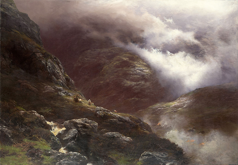 After the Massacre of Glencoe - oil on canvas by Scottish painter Peter Graham (1836-1921 )