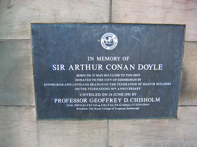 Plaque Sir Arthur Conan Doyle Edinburgh © 2007 Scotiana