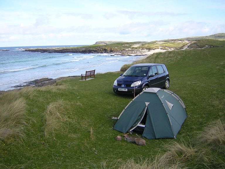 Wild camping on the Isle of Barra in the Outer Hebrides © 2004Scotiana ...