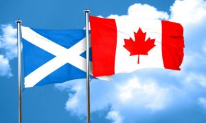 scotland flag with Canada flag