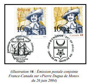 canada-dugua-de-mons-timbres-postes-emission-conjointe